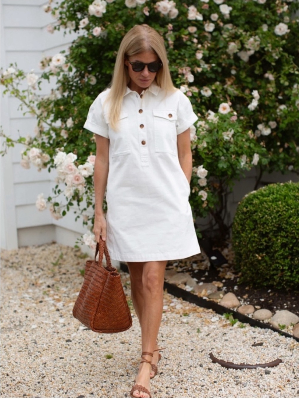 Marea by Liz Joy Utility Dress in White Denim NWT Sz. XS